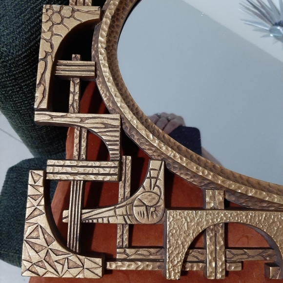 Rare 70s brutalist mcm mirror - Picture 6 of 8
